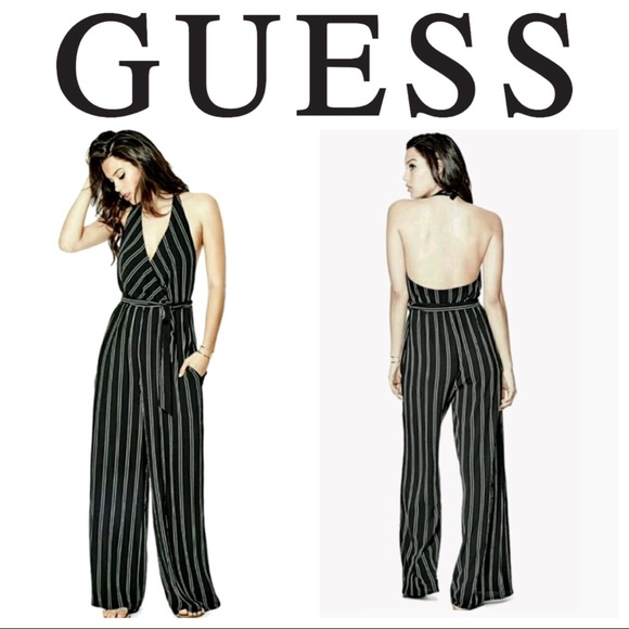 guess striped jumpsuit